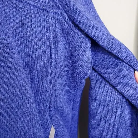 L.L. Bean Quarter Snap Knit Fleece Sweater Jacket Blue Women's XS Petite - Picture 7 of 12